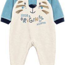 Grenouillère bébé Absorba 3 mois 60 cm écru et bleu motif animal