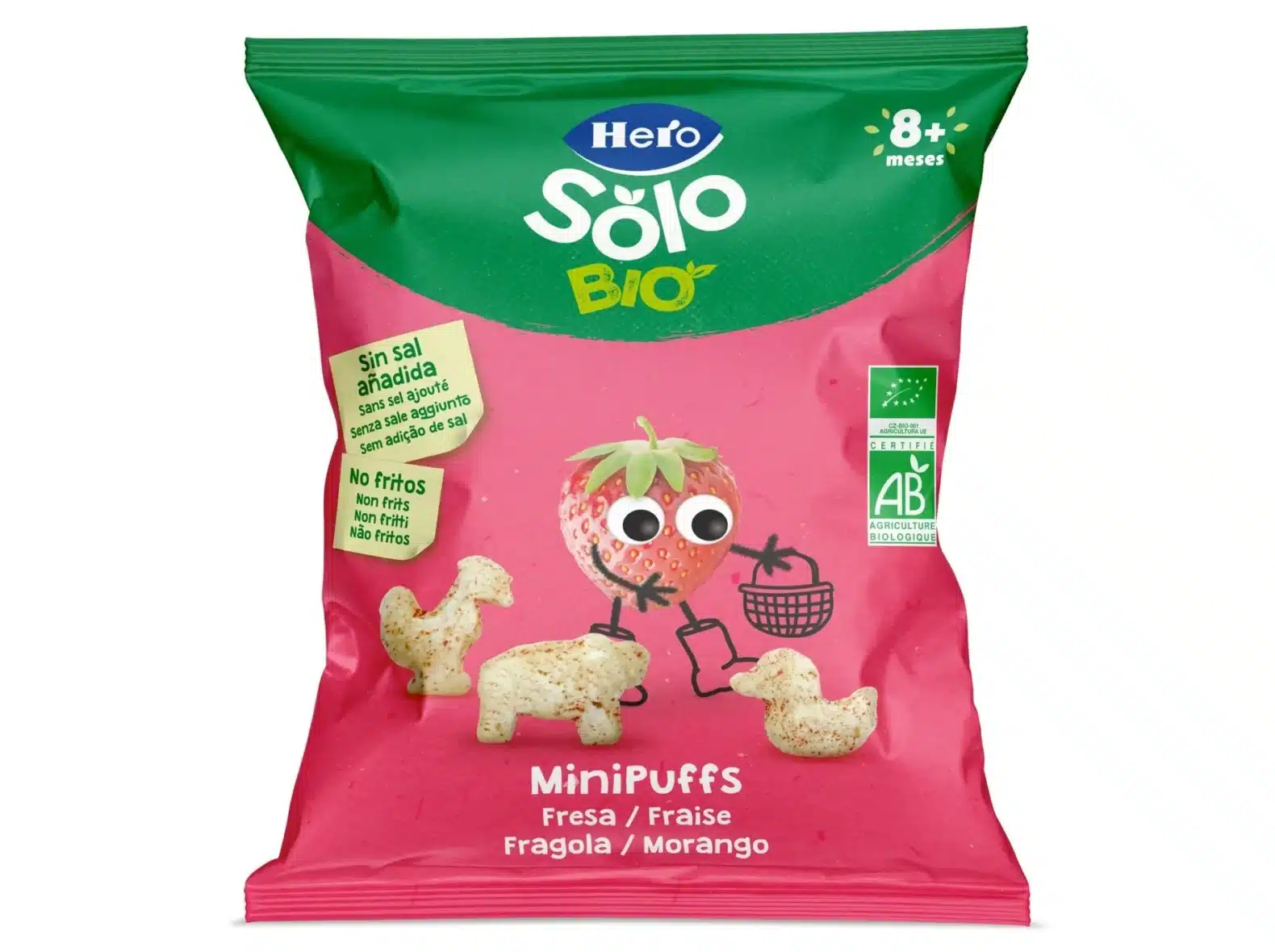 Hero Solo MiniPuffs Fraise Bio Dès 8 Mois 18g