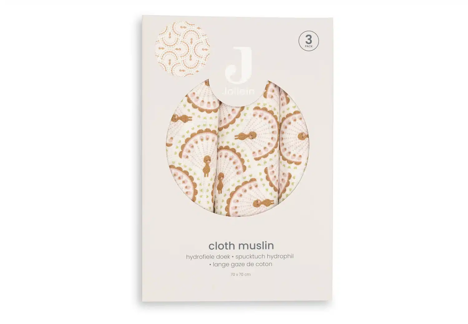 Jollein Lot de 3 Langes Gaze de Coton Soft Plumes 70×70 cm -3-bebemaman