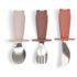 Jollein set de couverts bébé Blush Shades avec manches en silicone rose et embouts en inox