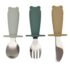 Jollein set de couverts bébé Jade Shades avec manches verts en silicone et parties en inox