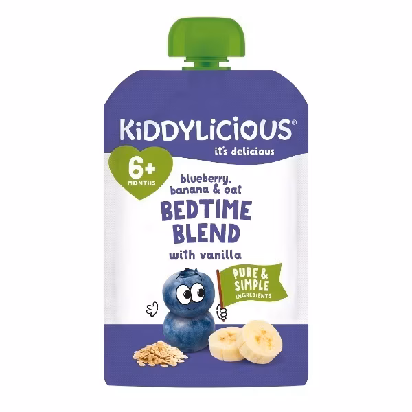 Kiddylicious Bedtime Blend Myrtille, Banane & Avoine 6m+ 100 g