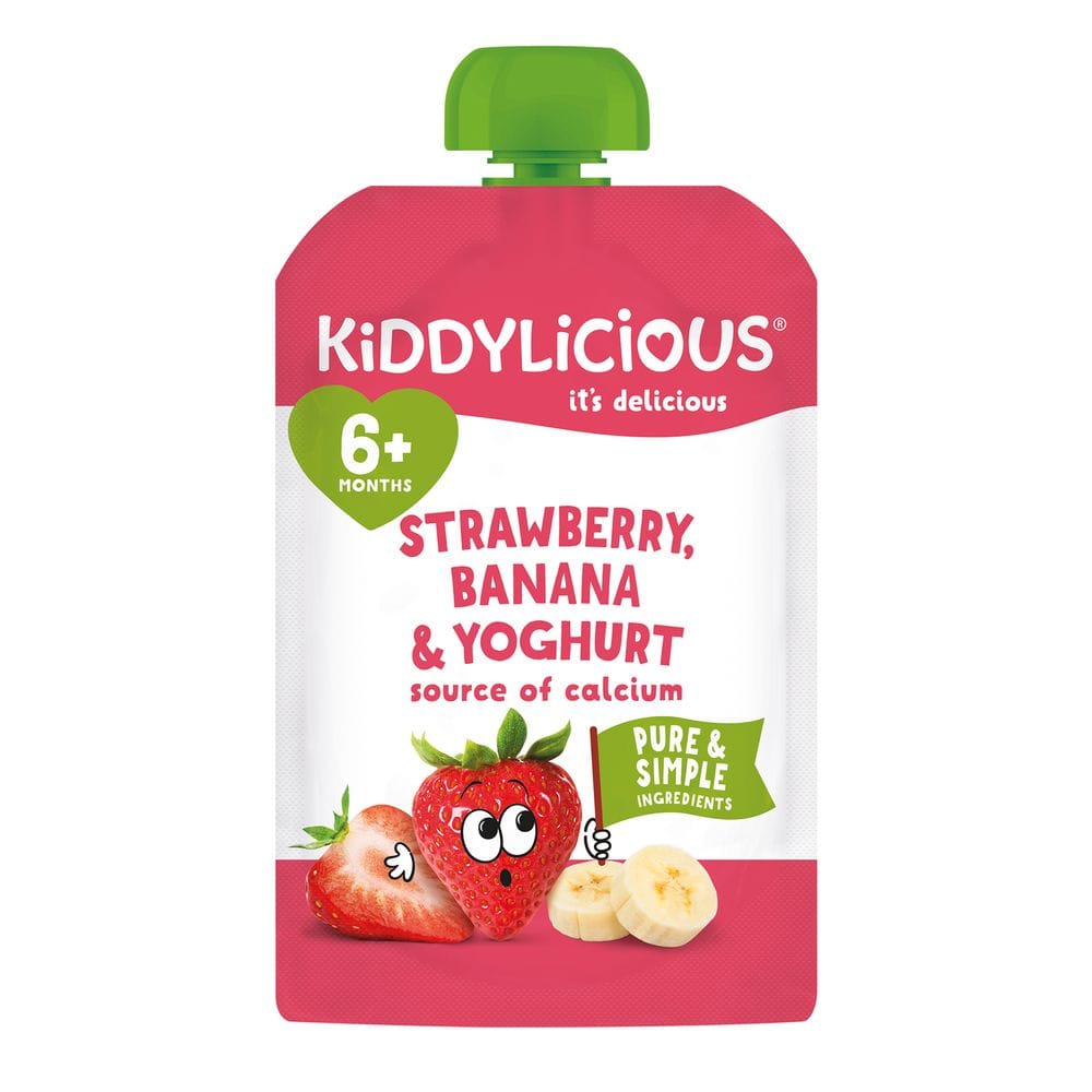 Kiddylicious Gourde Fraise, Banane & Yaourt 6m+ 100 g