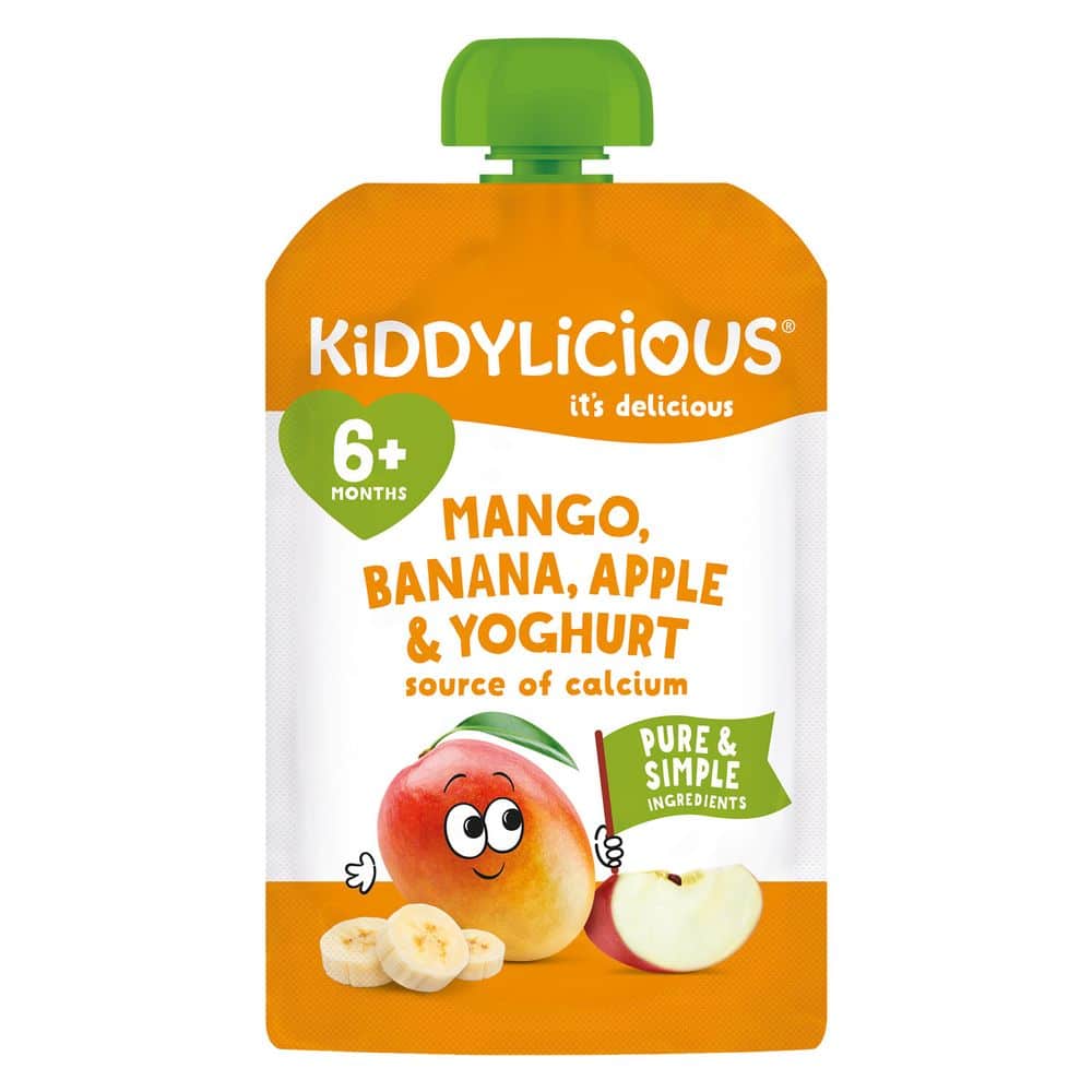Kiddylicious Gourde Mangue, Banane, Pomme & Yaourt 6m+ 100 g