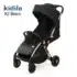 Kidilo poussette auto-pliante A2 Noir avec canopy XXL, dossier inclinable et roues pivotantes.