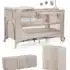 Kinderkraft JOY 2 lit parapluie 3-en-1 beige avec table à langer, mobile et rangement
