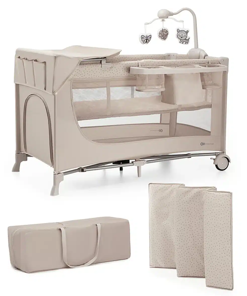 Kinderkraft Lit Parapluie Multifonction JOY 2 avec Accessoires Beige