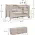 Kinderkraft JOY 2 lit parapluie 3-en-1 beige avec table à langer, mobile et rangement