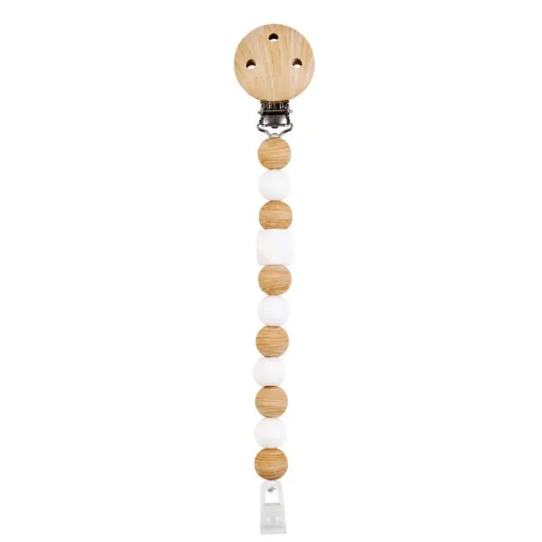 Nattou Attache Tétine En Bois Blanc