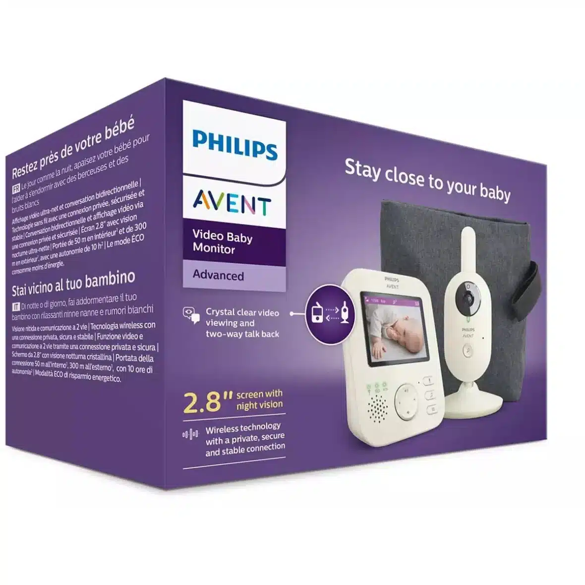 Philips Avent Babyphone Vidéo Advanced écran 2,8 pouces -3-babemaman