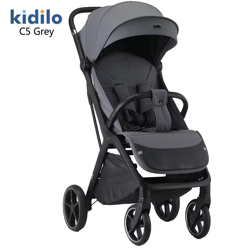 Kidilo Poussette valise compacte C5 – Gris Foncé