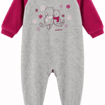 Pyjama Bébé Velours Gris et Rose 9 Mois 71 cm Motif Oursons et Flocons