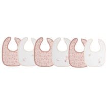 Trois Kilos Sept Lot de 6 Bavoirs 1er Âge Blanc Rose