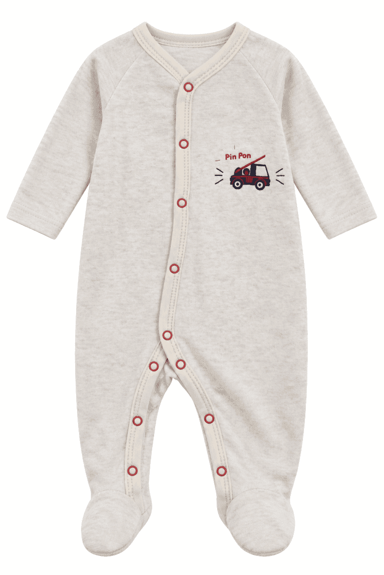 Trois Kilos Sept Pyjama Bébé 3 Mois 60 cm – Gris Motif Camion de Pompier