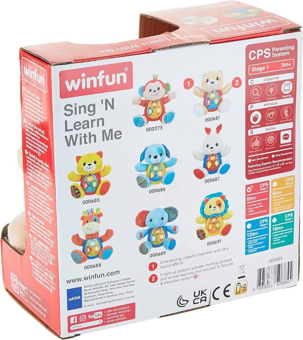 WinFun Sing &lsquo;N Learn With Me Monkey, singe musical interactif avec boutons lumineux -4-bebemaman